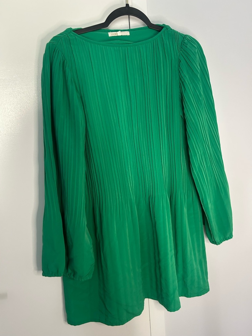 Maje Emerald Pleated Mini Dress